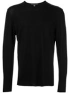 John Varvatos Crew Neck Jumper, Men's, Size: Xxl, Black, Merino