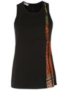 Mara Mac Panelled Top With Printed Detail - Black
