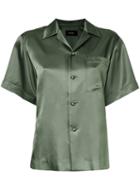 G.v.g.v. Satin Shortsleeved Shirt, Women's, Size: 36, Green, Rayon