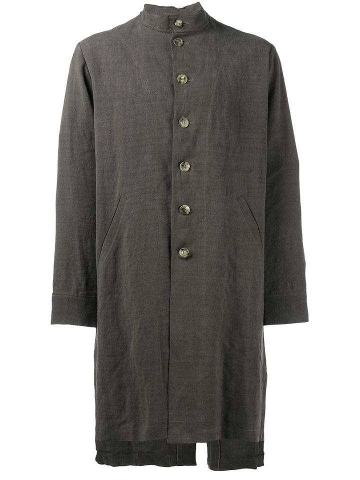 By Walid Buttoned Coat, Men's, Size: Small, Brown, Cotton/linen/flax