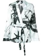 Ann Demeulemeester Bird Print Kimono - Blue