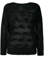 Issey Miyake Cauliflower - Ribbed Polka Dot Sweater - Women - Polyester - One Size, Black, Polyester