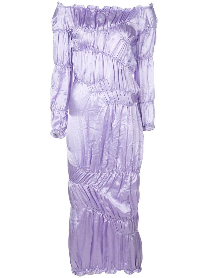 Yuhan Wang Ruched Satin Dress - Purple
