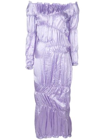 Yuhan Wang Ruched Satin Dress - Purple