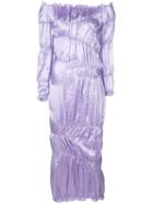 Yuhan Wang Ruched Satin Dress - Purple