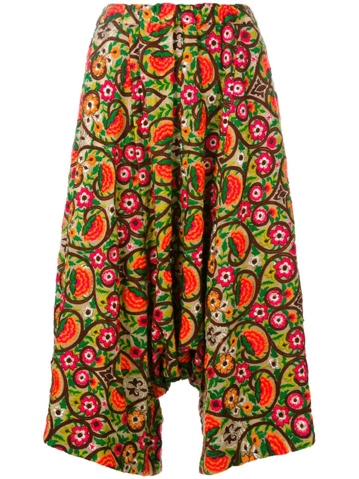 Comme Des Garçons Comme Des Garçons Wide Leg Cropped Trousers - Yellow