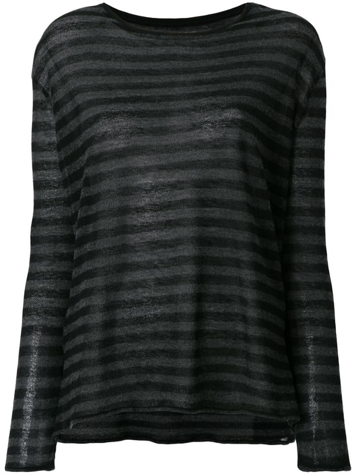 Majestic Filatures Striped Long Sleeved T-shirt - Grey