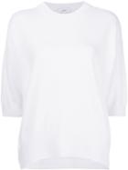 Vince Curved Hem Jumper, Women's, Size: Small, White, Nylon/cashmere