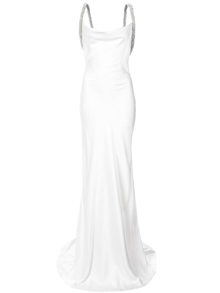Oscar De La Renta Crystal-embellished Column Gown - White