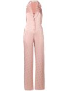 Off-white Logo Pattern Sleeveless Jumpsuit - Neutrals