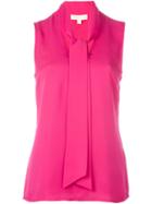 Michael Michael Kors Sleeveless Pussy Bow Top, Women's, Size: 0, Pink/purple, Silk/polyester
