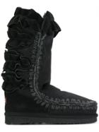 Mou Ruffle Detail Winter Boots - Black