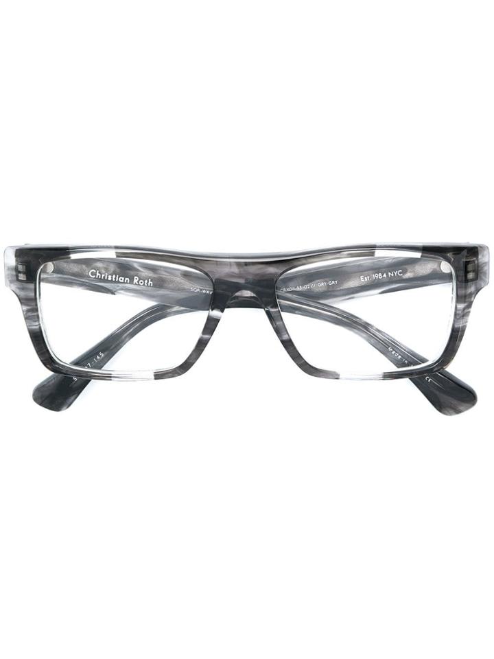 Christian Roth Eyewear Marble Effect Frame Glasses - Black