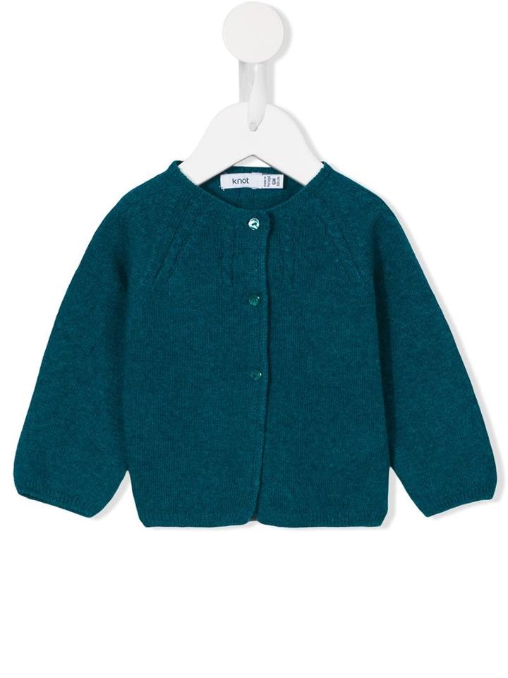 Knot - Cable Knit Detail Cardigan - Kids - Polyamide/viscose/cashmere/merino - 3 Mth, Blue