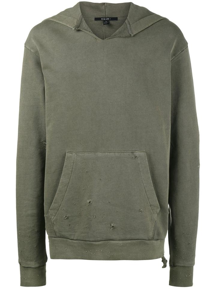 Ksubi Caring Damaged Hoodie - Green