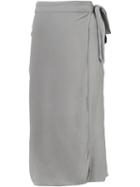 321 Wrap Midi Skirt, Women's, Size: Small, Grey, Rayon