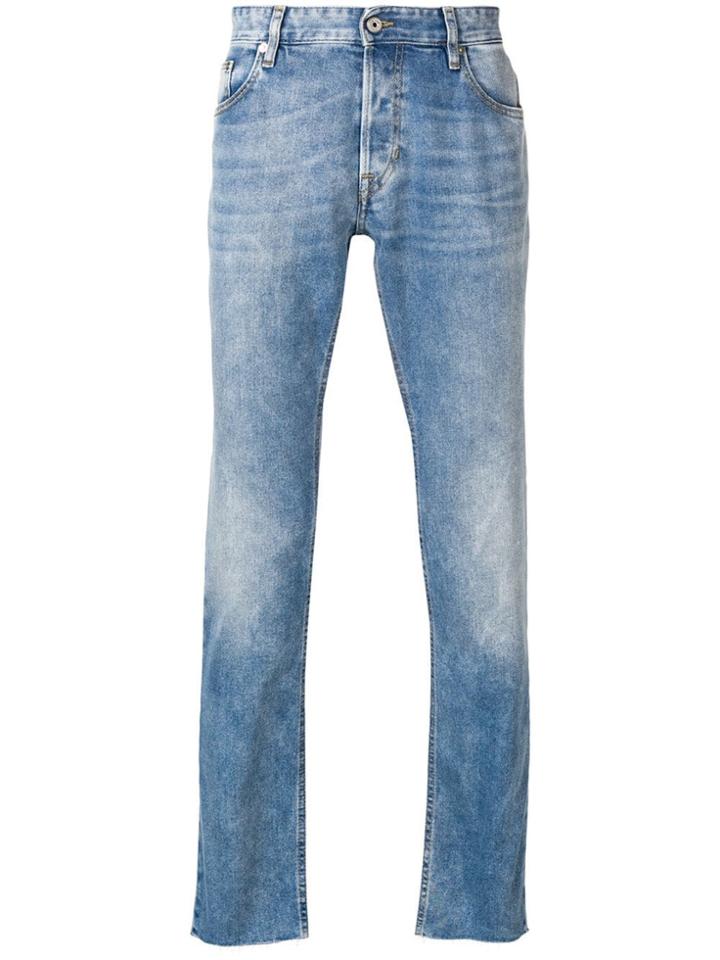 Just Cavalli Straight Leg Washed Denim Jeans - Blue