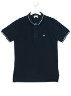 Armani Junior - Teen Classic Polo Shirt - Kids - Cotton/spandex/elastane - 16 Yrs, Blue