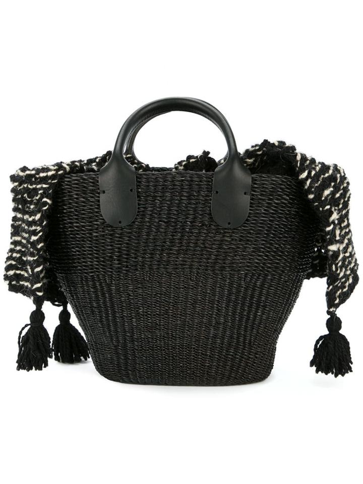 Muun Tassel Pouch Tote Bag - Black