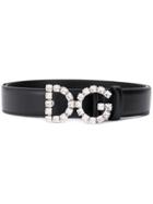 Dolce & Gabbana Dg Embellished Belt - Black