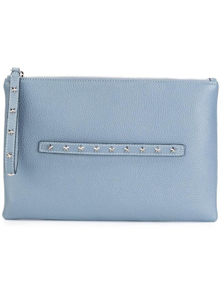 Red Valentino Studded Clutch, Women's, Blue, Bos Taurus