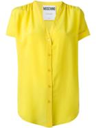 Moschino V-neck Top, Women's, Size: 42, Yellow/orange, Silk