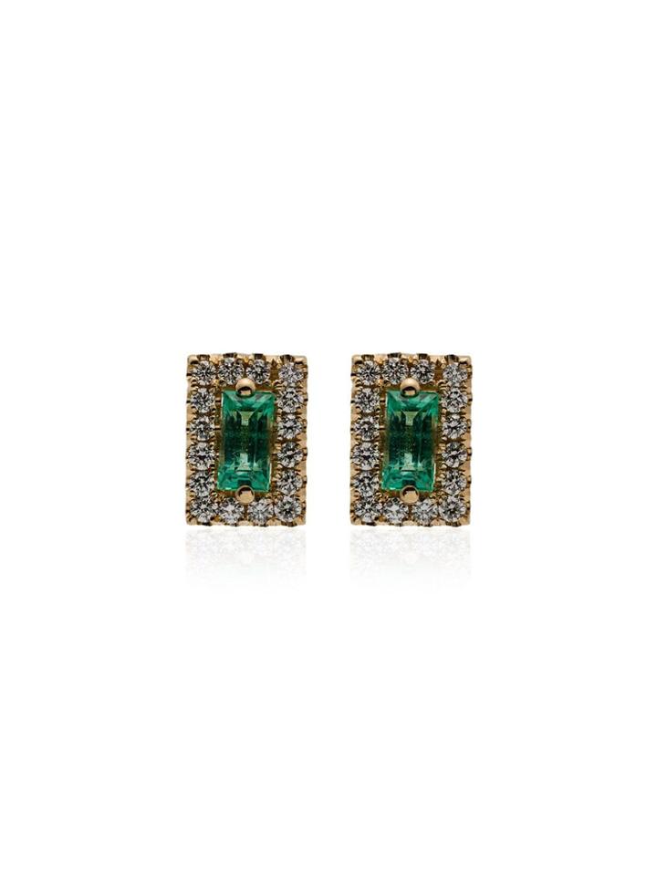 Suzanne Kalan Emerald Stud Earrings - Gold