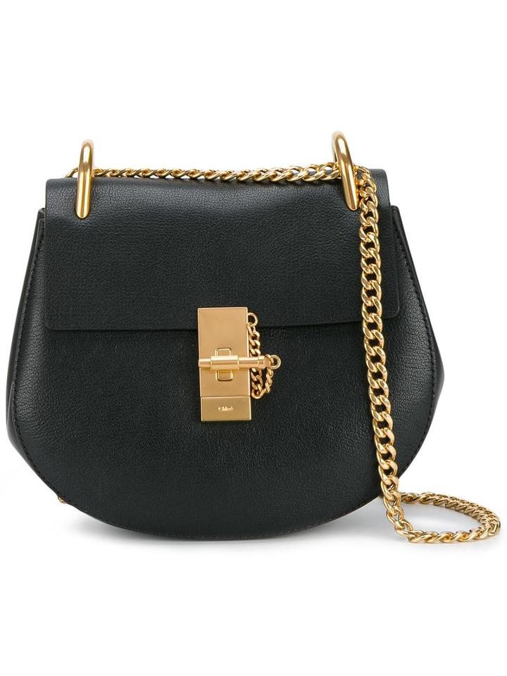 Chloé Drew Shoulder Bag, Women's, Black, Leather/suede/metal