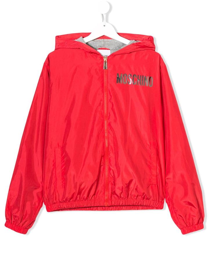 Moschino Kids Teen Teddy Logo Track Jacket - Red