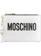 Moschino Logo Printed Clutch - White