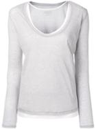 Majestic Filatures U-neck Layered Jumper - Grey