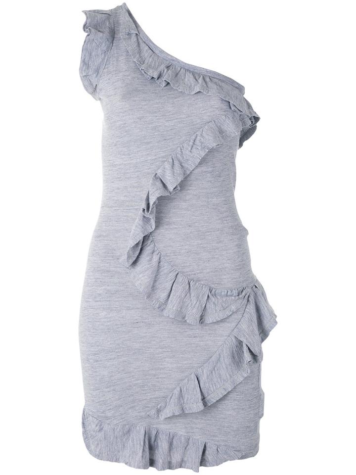 Dsquared2 - One-shoulder Ruffle Dress - Women - Cotton/viscose - M, Grey, Cotton/viscose