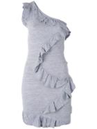 Dsquared2 - One-shoulder Ruffle Dress - Women - Cotton/viscose - M, Grey, Cotton/viscose