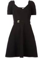 Versace Collection Flared Mini Dress, Women's, Size: 44, Black, Polyester/spandex/elastane/viscose