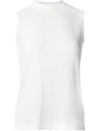 Astraet Mesh Side Slit Tank Top, Women's, White, Cotton/nylon