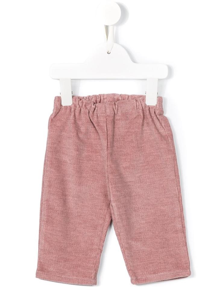 Cashmirino - Ribbed Trousers - Kids - Cotton/spandex/elastane/cashmere - 6 Mth, Pink/purple