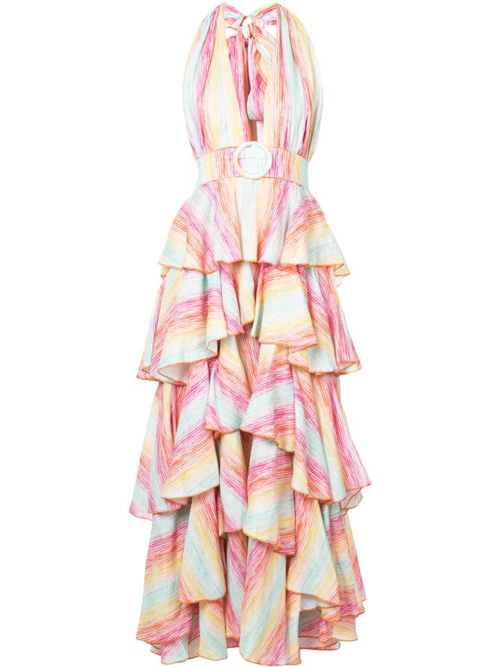 Gül Hürgel Halterneck Tiered Skirt Dress - Multicolour