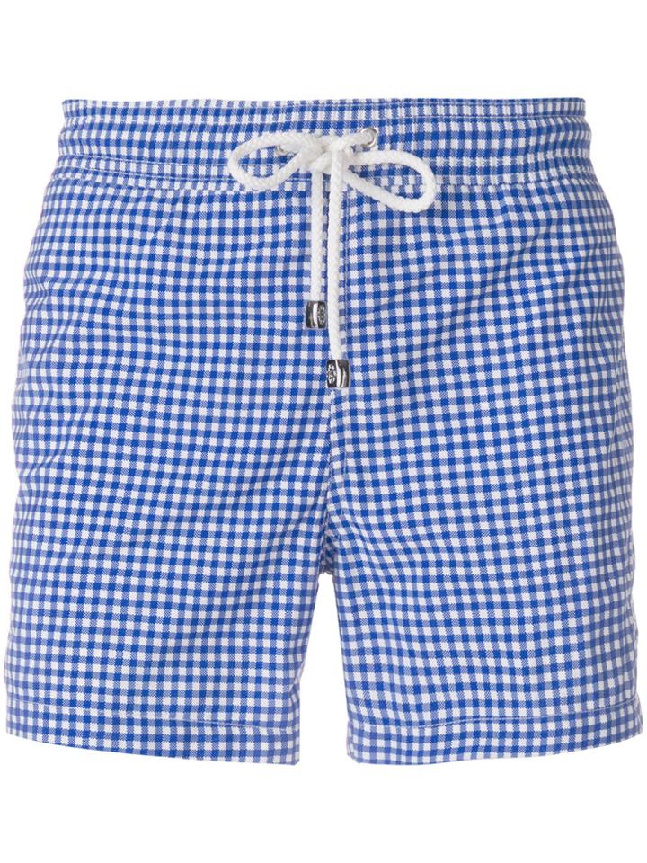 Borrelli Checked Swim Shorts - Blue