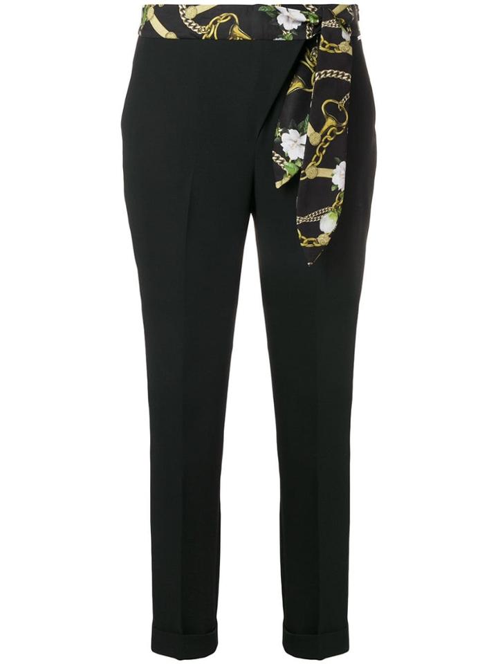 Liu Jo Printed Waistband Trousers - Black