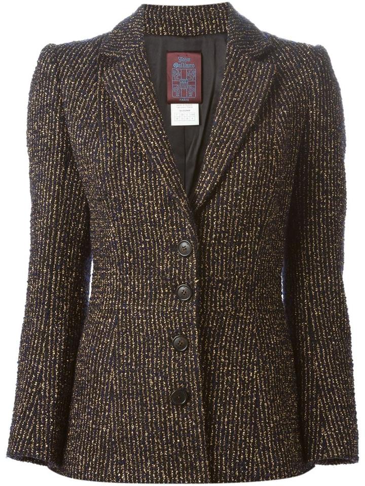 John Galliano Vintage Striped Buttoned Blazer