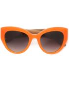 Dolce & Gabbana Eyewear - Printed Arm Detail Sunglasses - Women - Acetate/wood - One Size, Yellow/orange, Acetate/wood