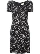 Saint Laurent Star Print Tea Dress, Women's, Size: 36, Black, Silk/viscose
