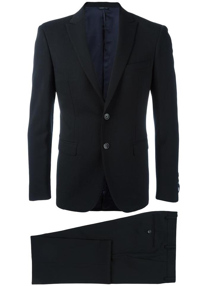 Tonello Fitted Dinner Suit, Men's, Size: 46, Black, Spandex/elastane/viscose/virgin Wool
