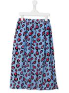 Msgm Kids Leopard Print Skirt, Girl's, Size: 6 Yrs, Blue