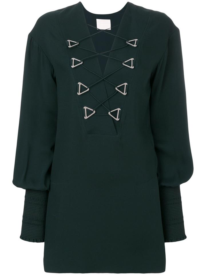 Dion Lee Military Blouson Mini Dress - Green