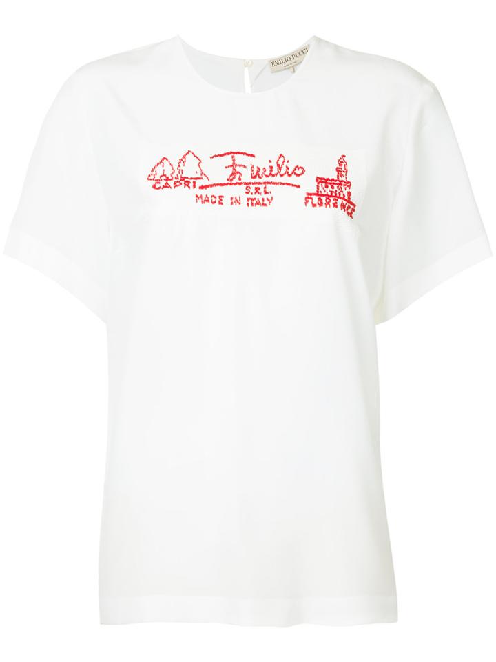 Emilio Pucci Embroidered T-shirt - White