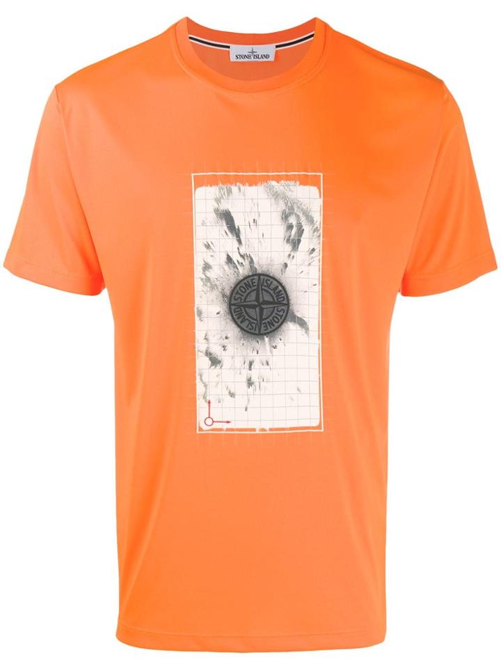 Stone Island Graphic Print T-shirt - Orange