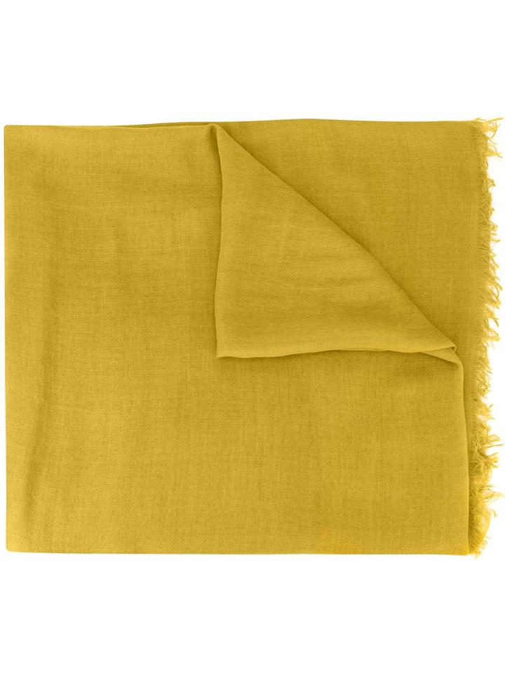 Ann Demeulemeester Fringed Cashmere Scarf - Yellow