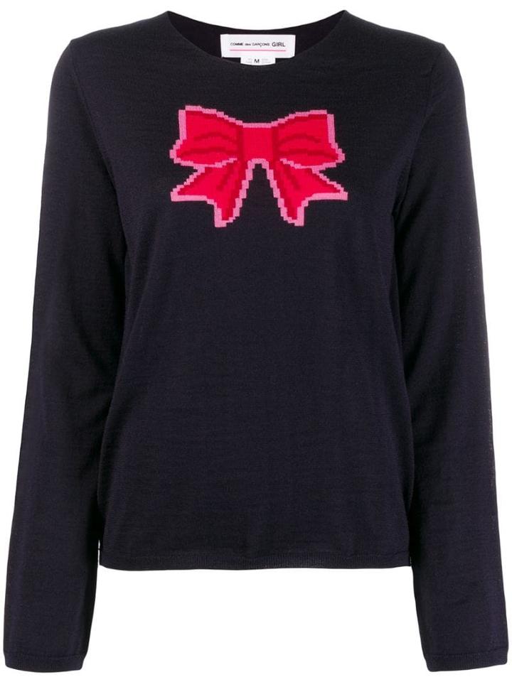 Comme Des Garçons Girl Pixel Bow Jumper - Blue