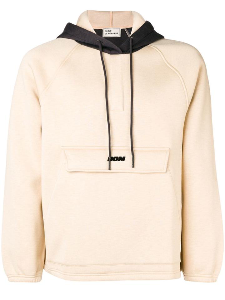Drôle De Monsieur Two-tone Hoodie - Neutrals